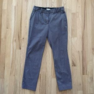 Black and white patterned ankle work pants